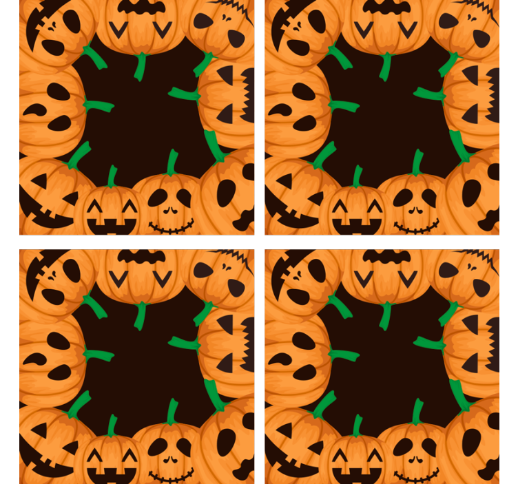 Halloween coasters featuring smiling pumpkin faces - TenStickers