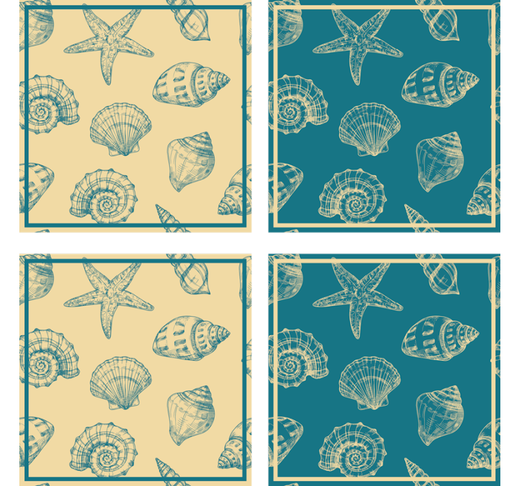 Texture coaster with shell motif design - TenStickers