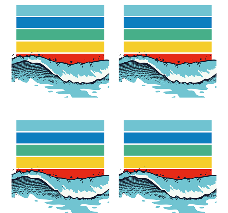 Texture coaster with colorful wave design - TenStickers