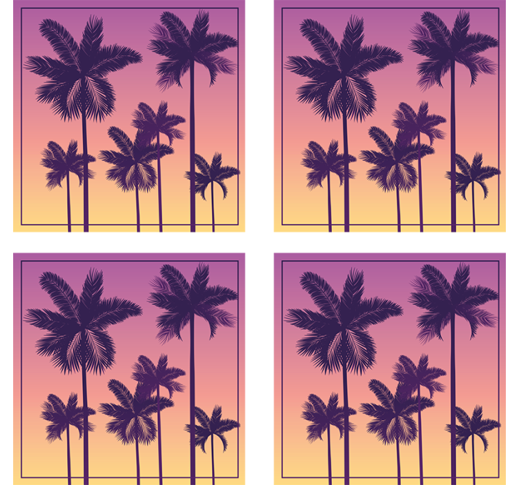 Texture coaster silhouetted palm trees - TenStickers