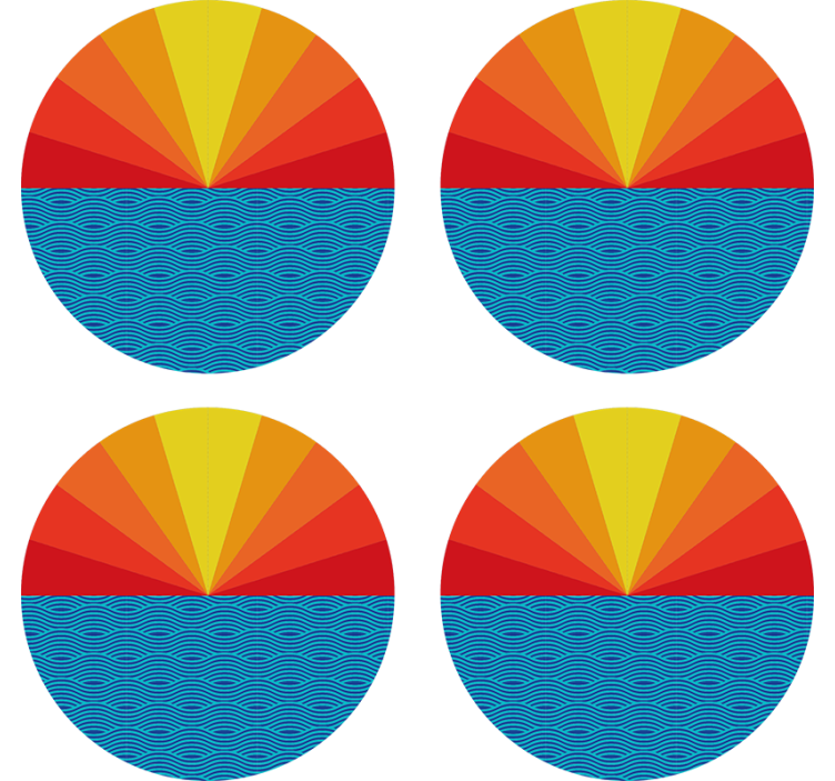 Geek coasters vibrant geometric circle design - TenStickers