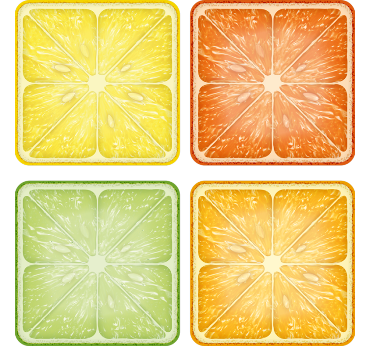 Texture coaster citrus slice minimal design - TenStickers