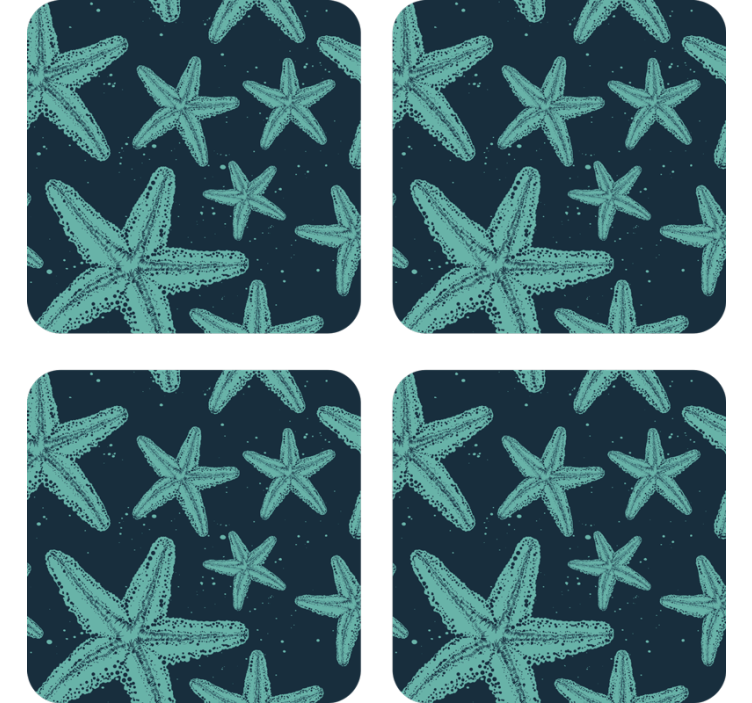 Geek coasters with starfish pattern surface - TenStickers