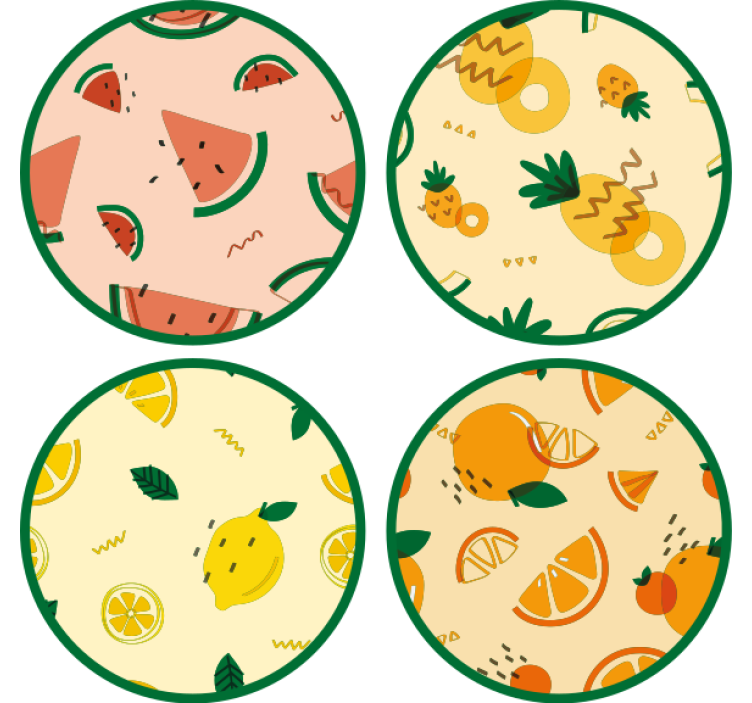 Geek coasters tropical fruit designs - TenStickers