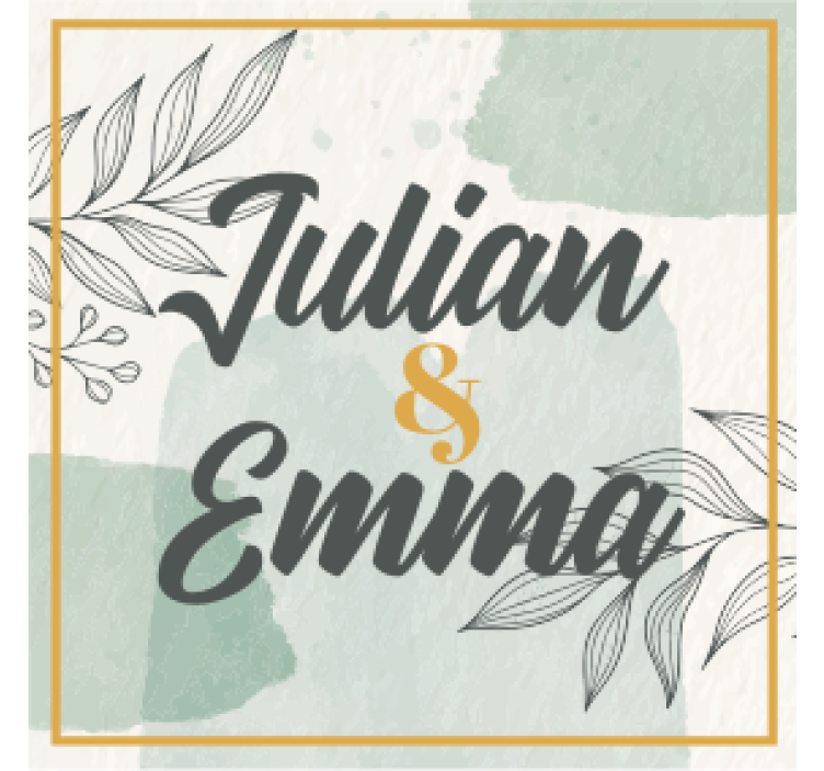 Personalised name design wedding coaster - TenStickers