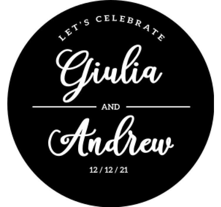 Wedding coaster with custom celebration names - TenStickers