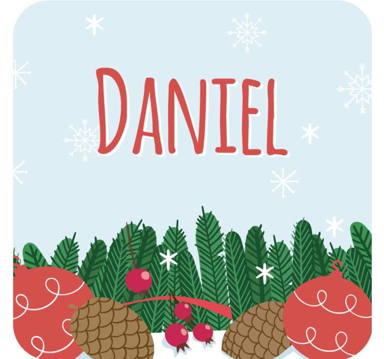 Christmas coasters with festive pinecone ornaments - TenStickers