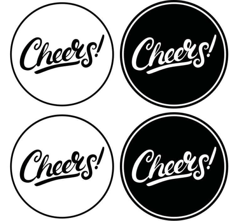 Beer mats stylish cheers typography - TenStickers