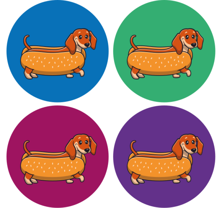 Geek coasters playful dachshund design - TenStickers