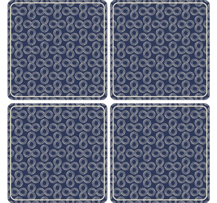 Beer mats navy patterned infinity - TenStickers