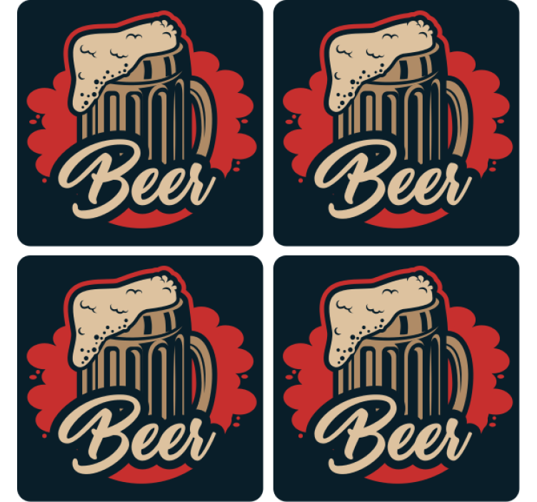 Beer mats frothy mug design - TenStickers