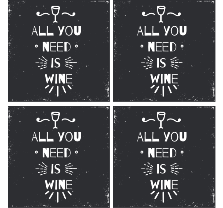 Text coasters for every wine lover's quote - TenStickers