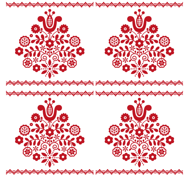 Texture coaster with floral folk design - TenStickers