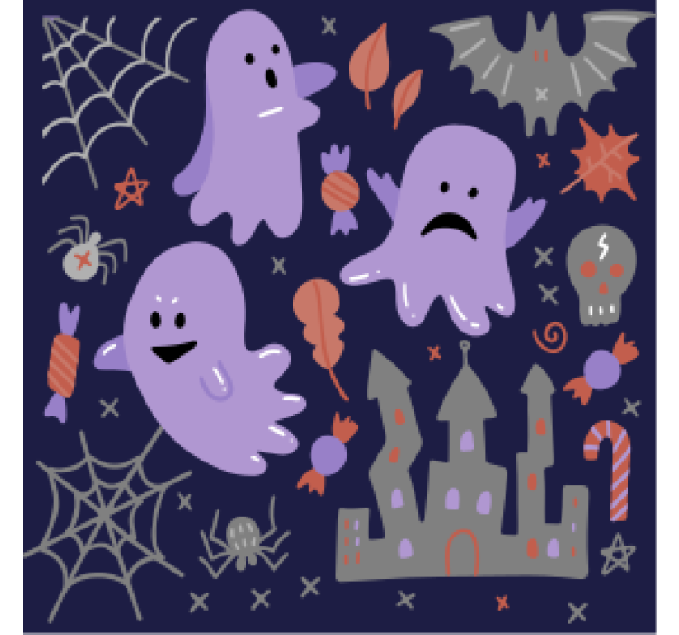 Halloween coasters whimsical ghosts design - TenStickers