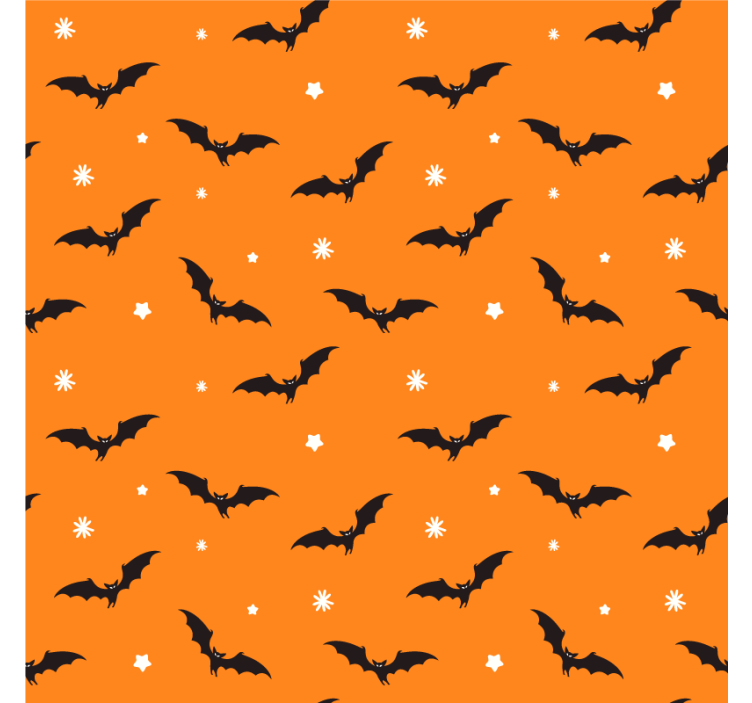 Halloween coasters bat patterned orange surface - TenStickers