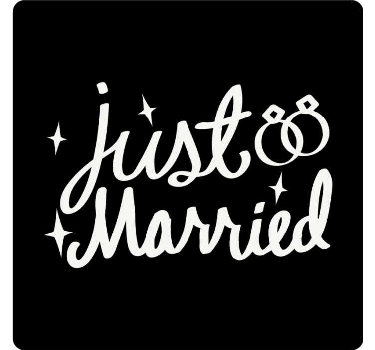 Wedding coaster just married celebration - TenStickers