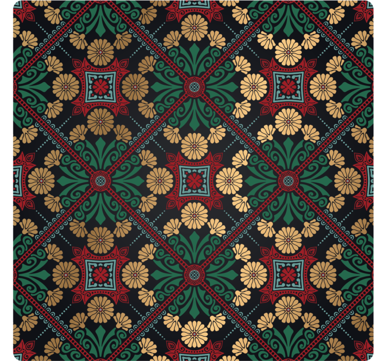 Texture coaster floral patterned decor sheet - TenStickers