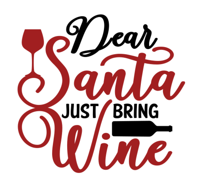 Santa just bring me wine christmas coaster - TenStickers