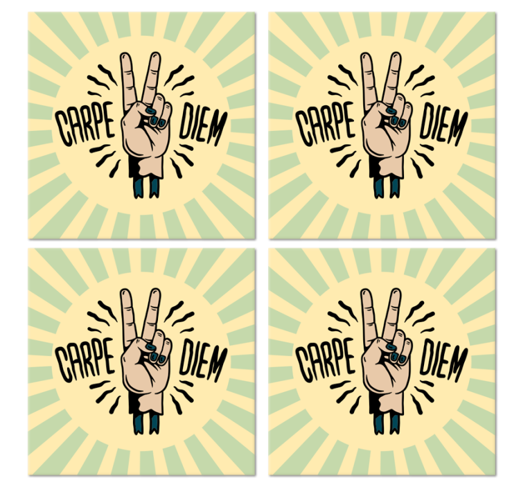 Text coasters peace hand symbol - TenStickers