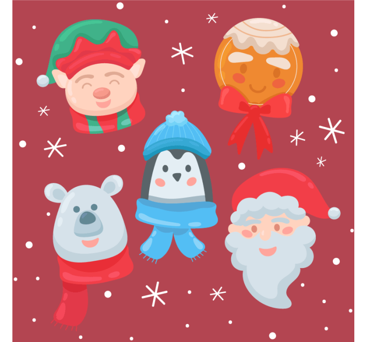 Christmas coasters celebratory figures set - TenStickers
