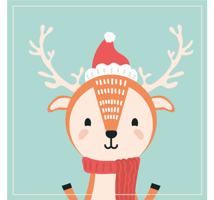Christmas coasters featuring a festive reindeer design - TenStickers