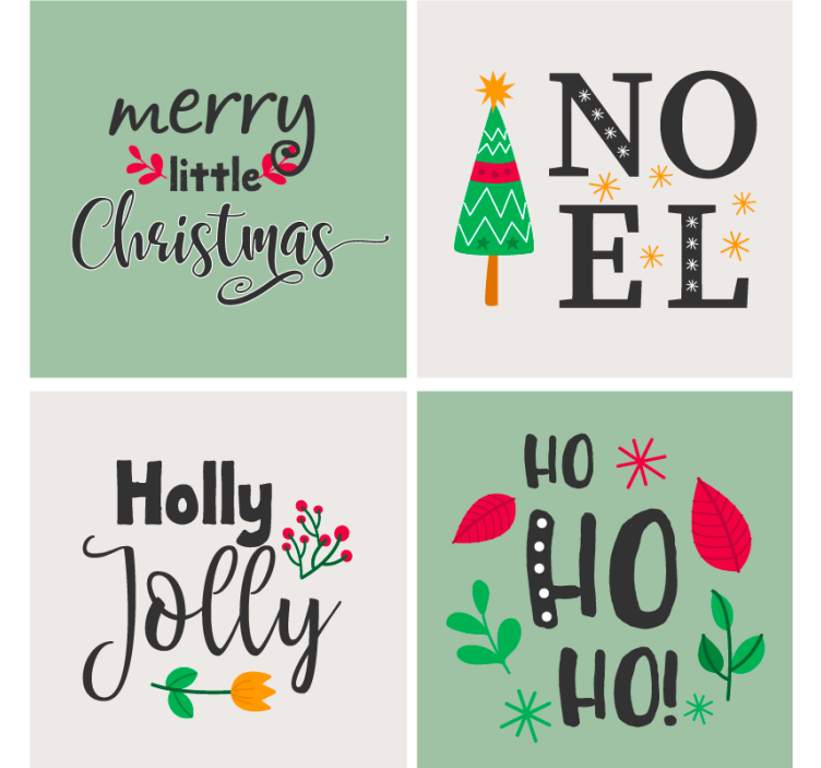 Christmas coasters elfa ho ho design - TenStickers
