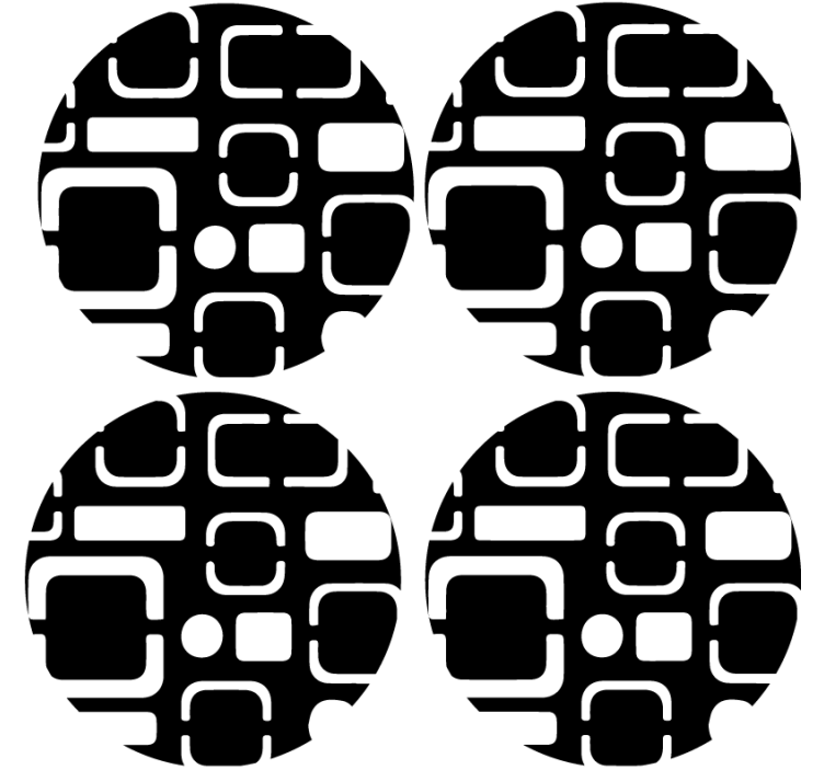 Texture coaster with geometric black patterns - TenStickers