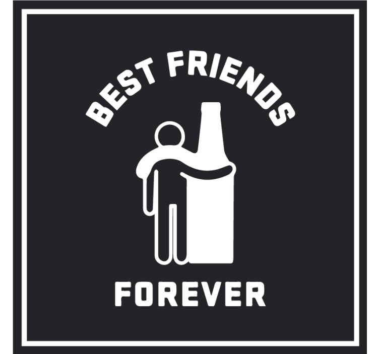 Beer mats best friends celebrate together - TenStickers