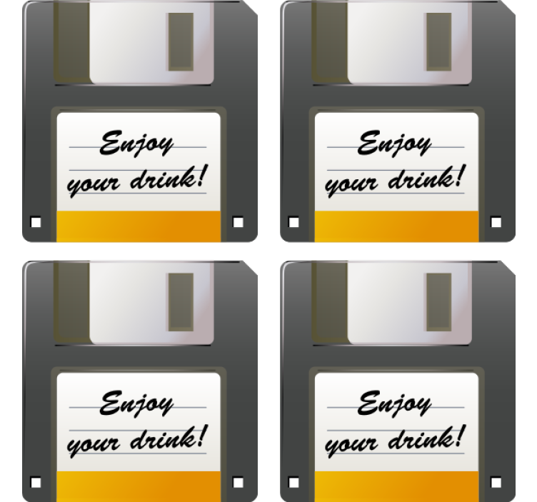 Texture coaster floppy disk drink reminder - TenStickers