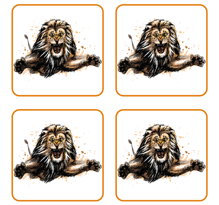 Fierce Lion Illustration vintage coasters - TenStickers