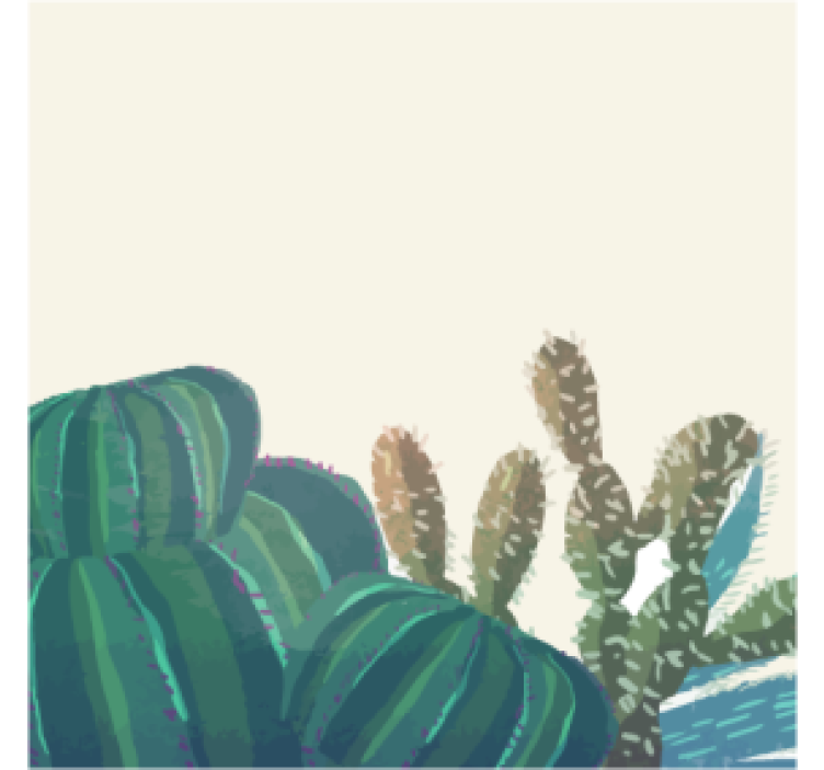 Texture coaster cacti arrangement with texture - TenStickers