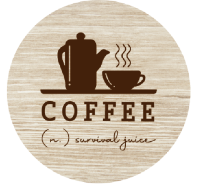 Customisable coasters coffee pot and cup - TenStickers