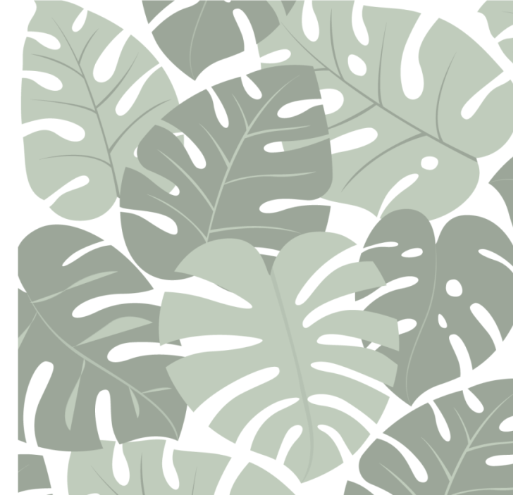 Texture coaster with leafy monstera patterns - TenStickers