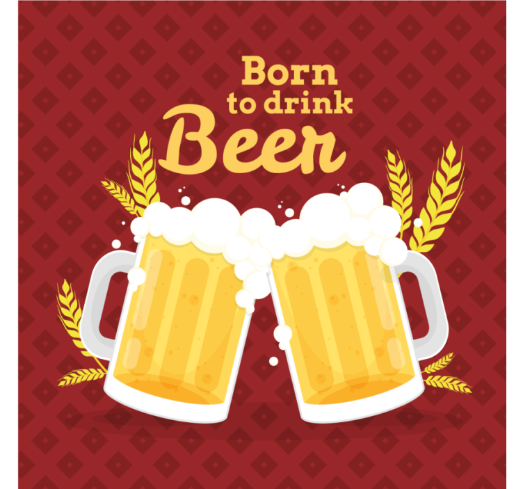 Beer mats cheers with beers - TenStickers