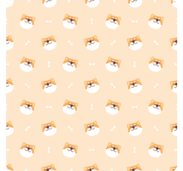 Modern coasters cheerful dog faces design - TenStickers