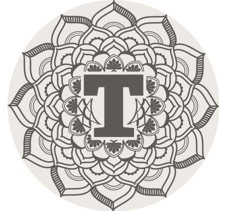 Beer mats floral monogram design - TenStickers