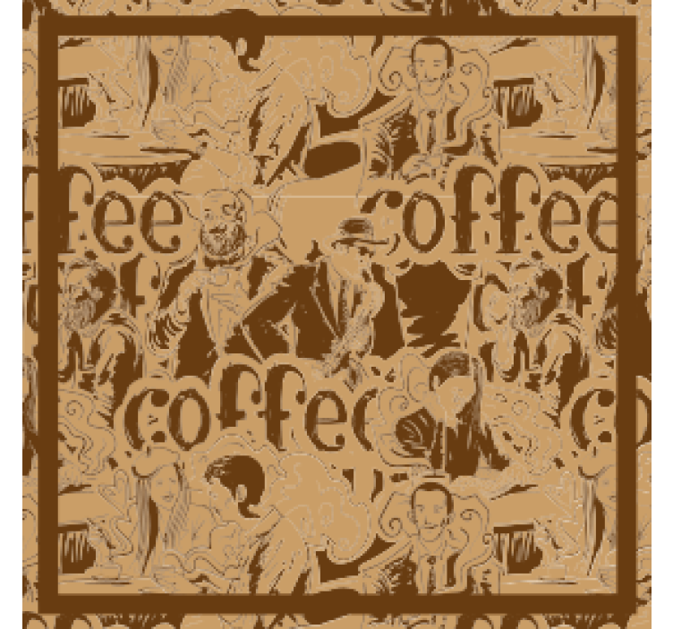Vintage coffee characters texture coaster - TenStickers
