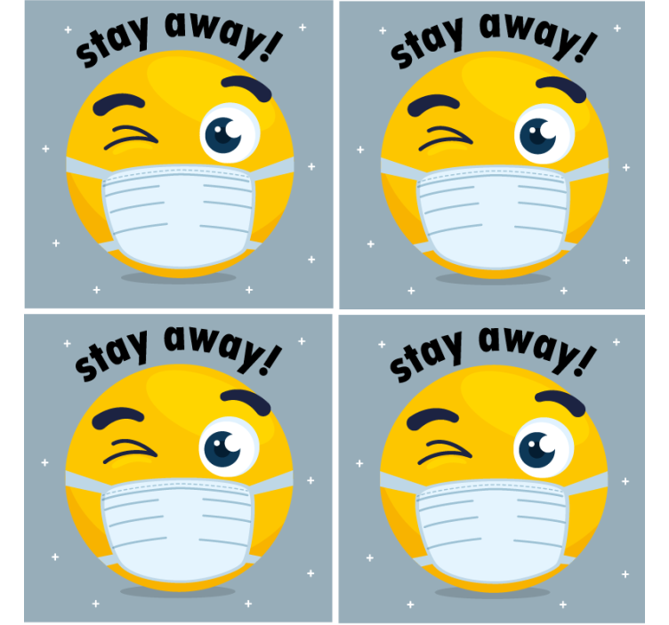 More coasters winking emoji in a mask - TenStickers