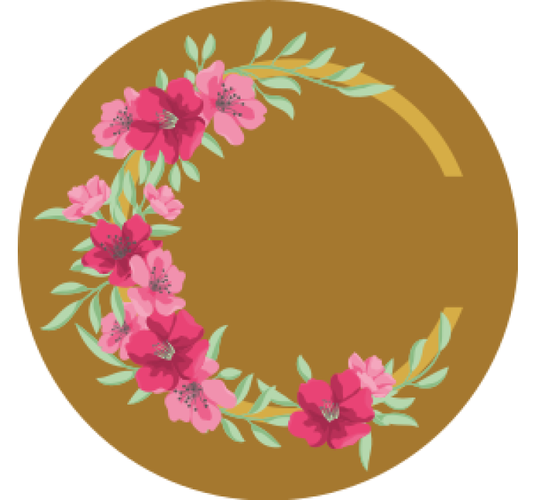 Beer mats floral circular design - TenStickers