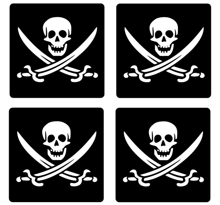 Pirate Jolly Roger geek coasters - TenStickers