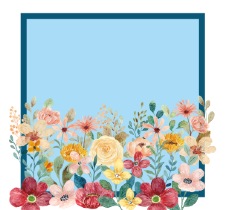 Customisable coasters floral border design - TenStickers
