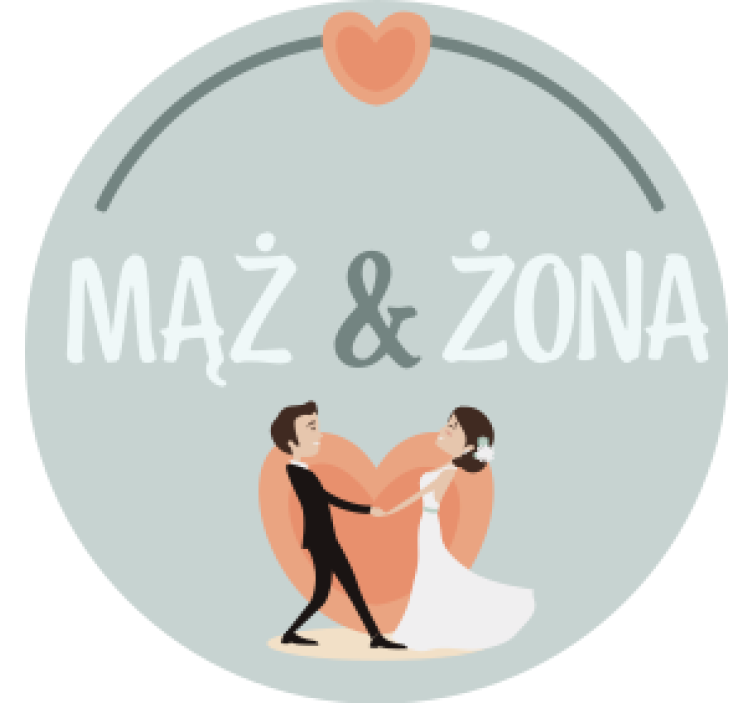 Wedding coaster for bride groom couple heart - TenStickers