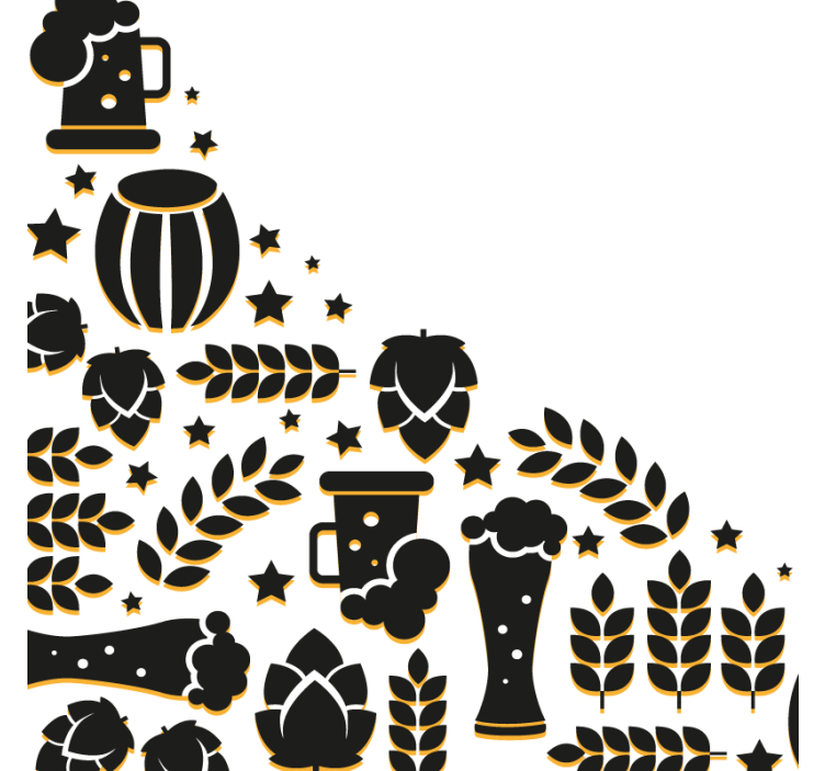 Beer mats beer elements composition - TenStickers