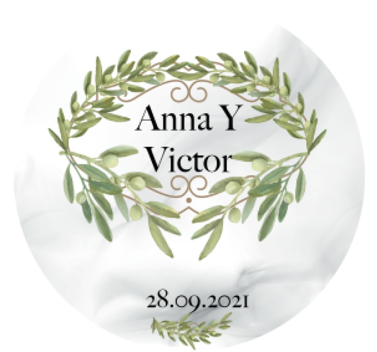 Wedding coaster olive wreath design - TenStickers