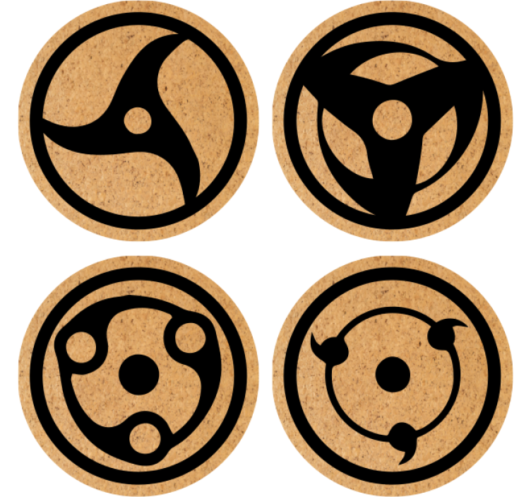 Anime signs and symbols  geek coasters - TenStickers