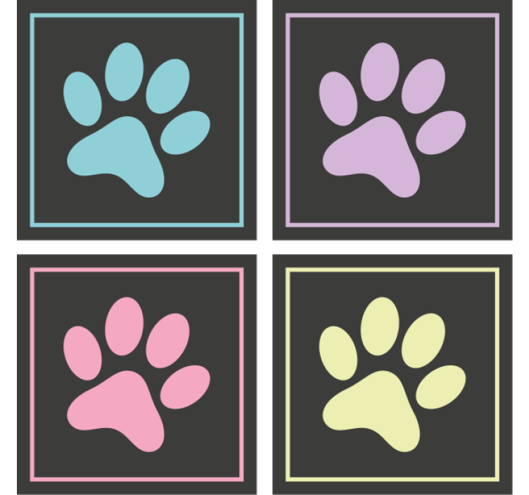 Modern coasters paw print designs - TenStickers