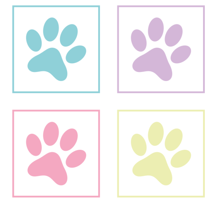 Modern coasters colorful paw prints - TenStickers