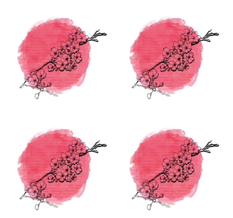 Texture coaster floral outline on pink - TenStickers