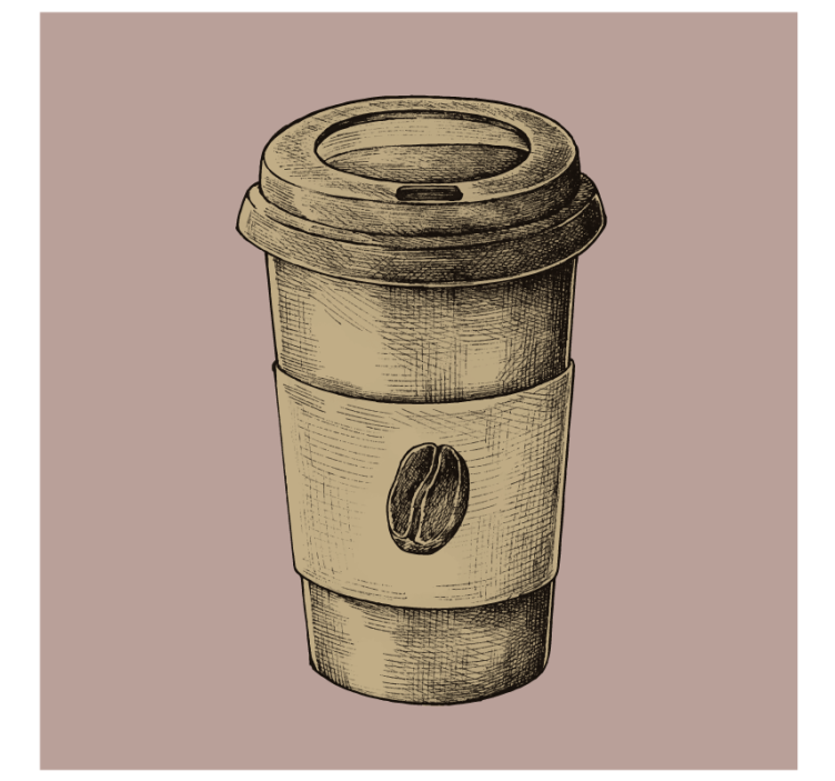 Vintage coasters illustrated coffee mug - TenStickers