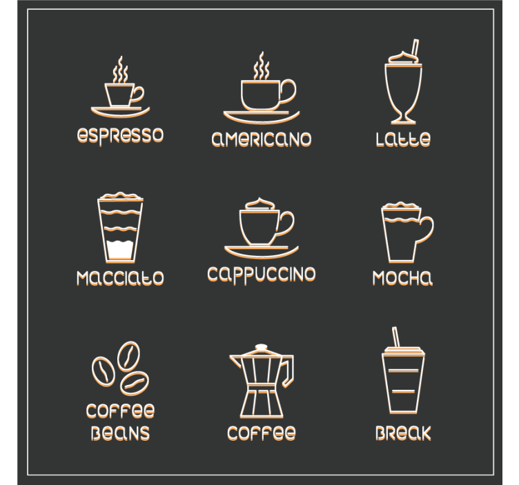 Text coasters for coffee and beverage lovers - TenStickers
